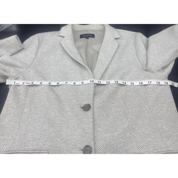 Talbots Women’s Gray Aberdeen 2 Button Single Vent Blazer Jacket Pockets Sz 12 - Picture 9 of 10